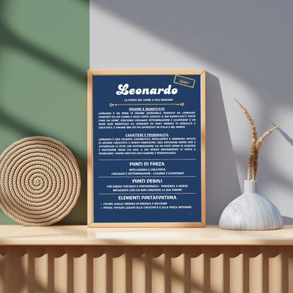 Cornice Personalizzata con la Storia del Nome