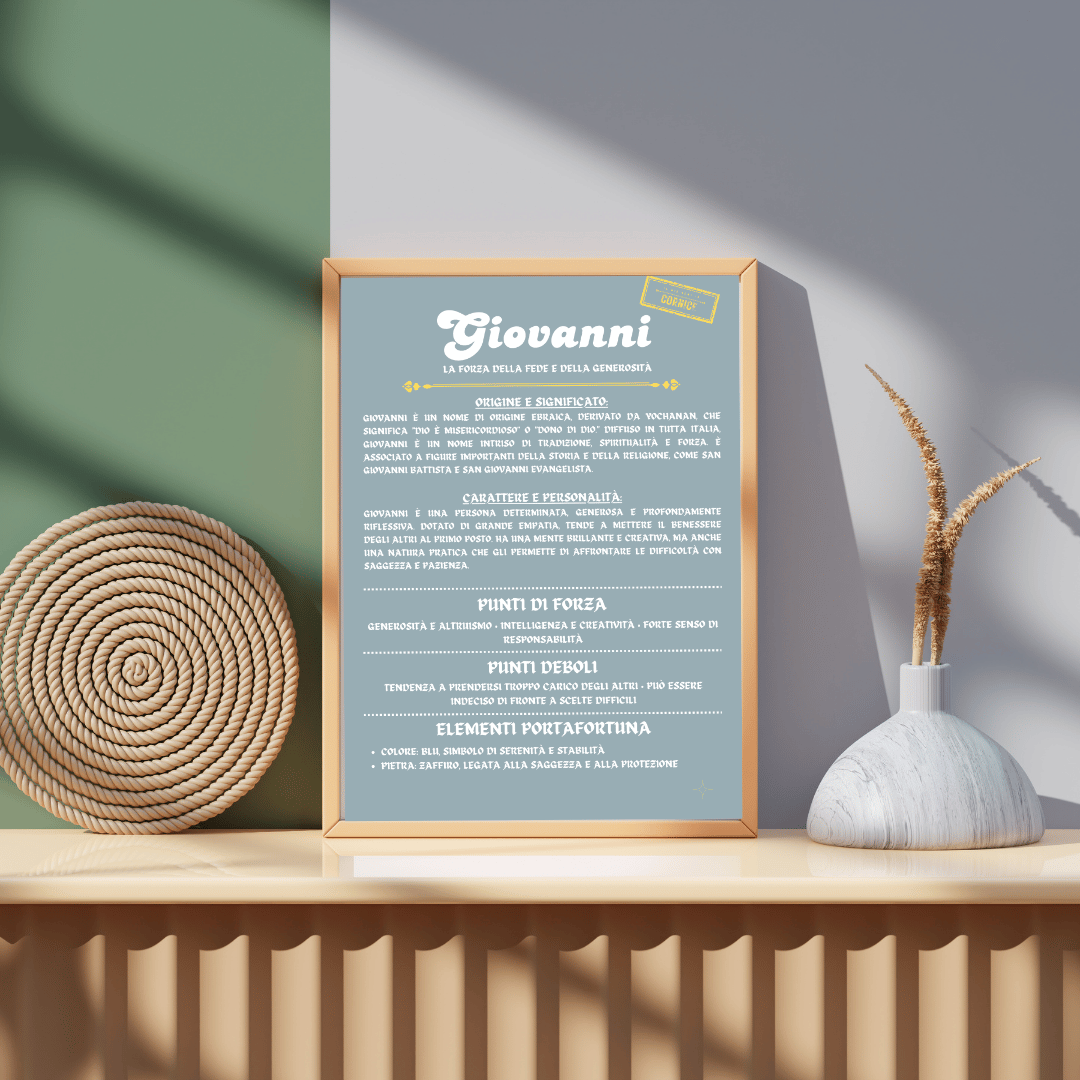 Cornice Personalizzata con la Storia del Nome