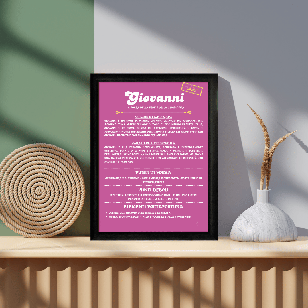 Cornice Personalizzata con la Storia del Nome