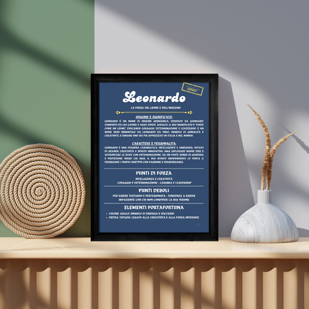 Cornice Personalizzata con la Storia del Nome