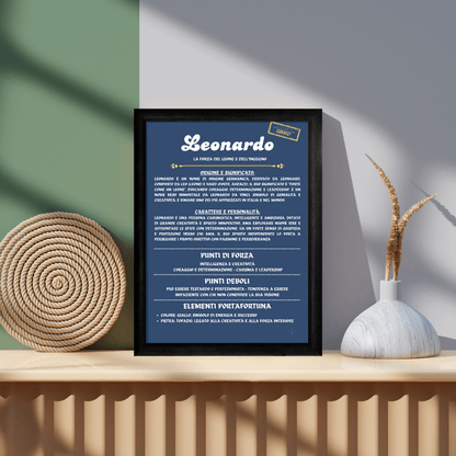 Cornice Personalizzata con la Storia del Nome