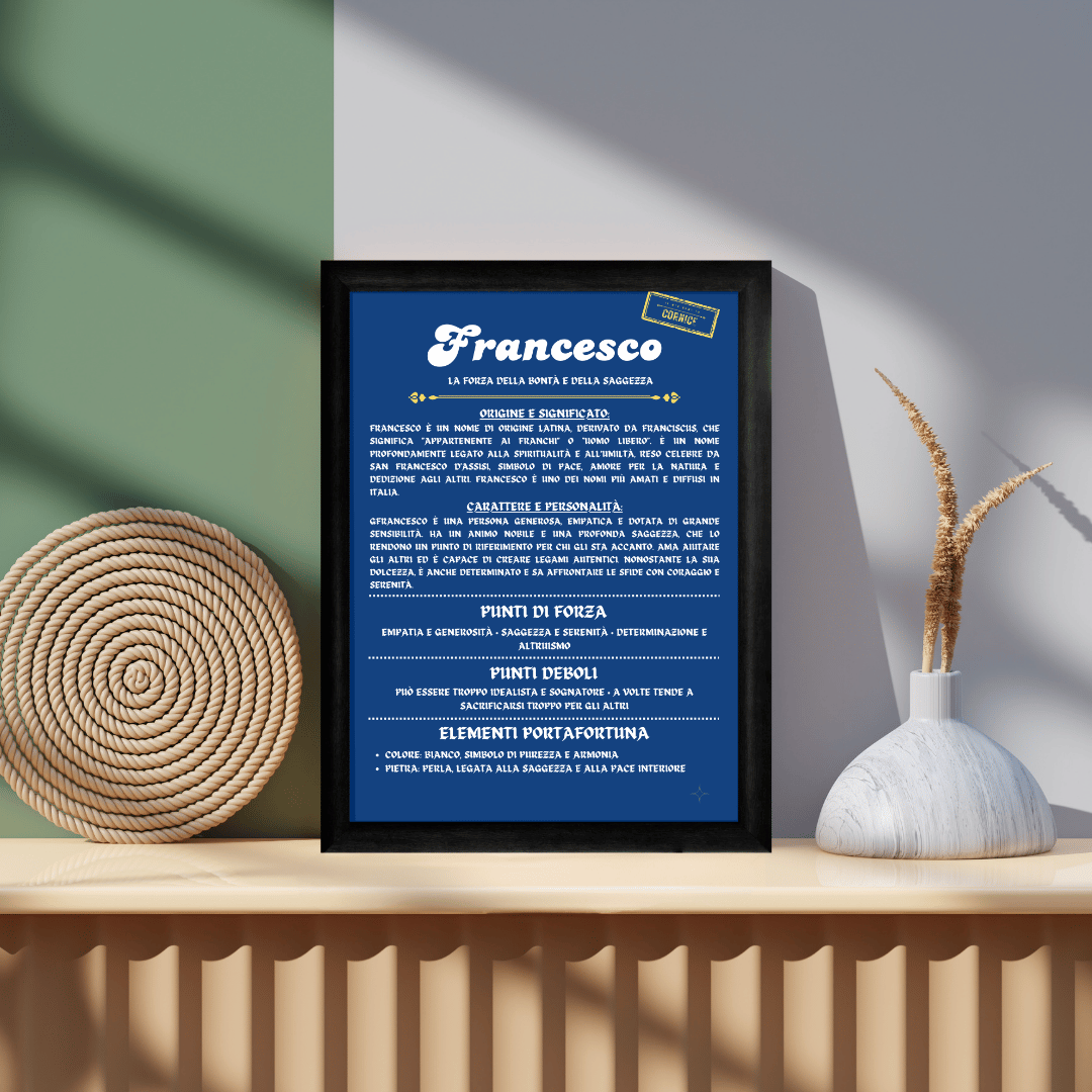 Cornice Personalizzata con la Storia del Nome