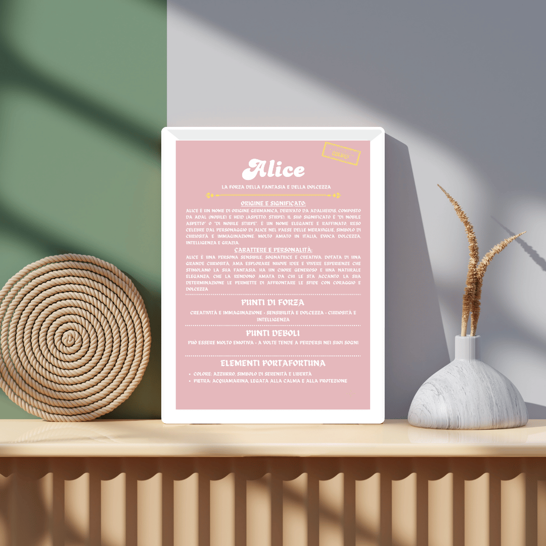 Cornice Personalizzata con la Storia del Nome