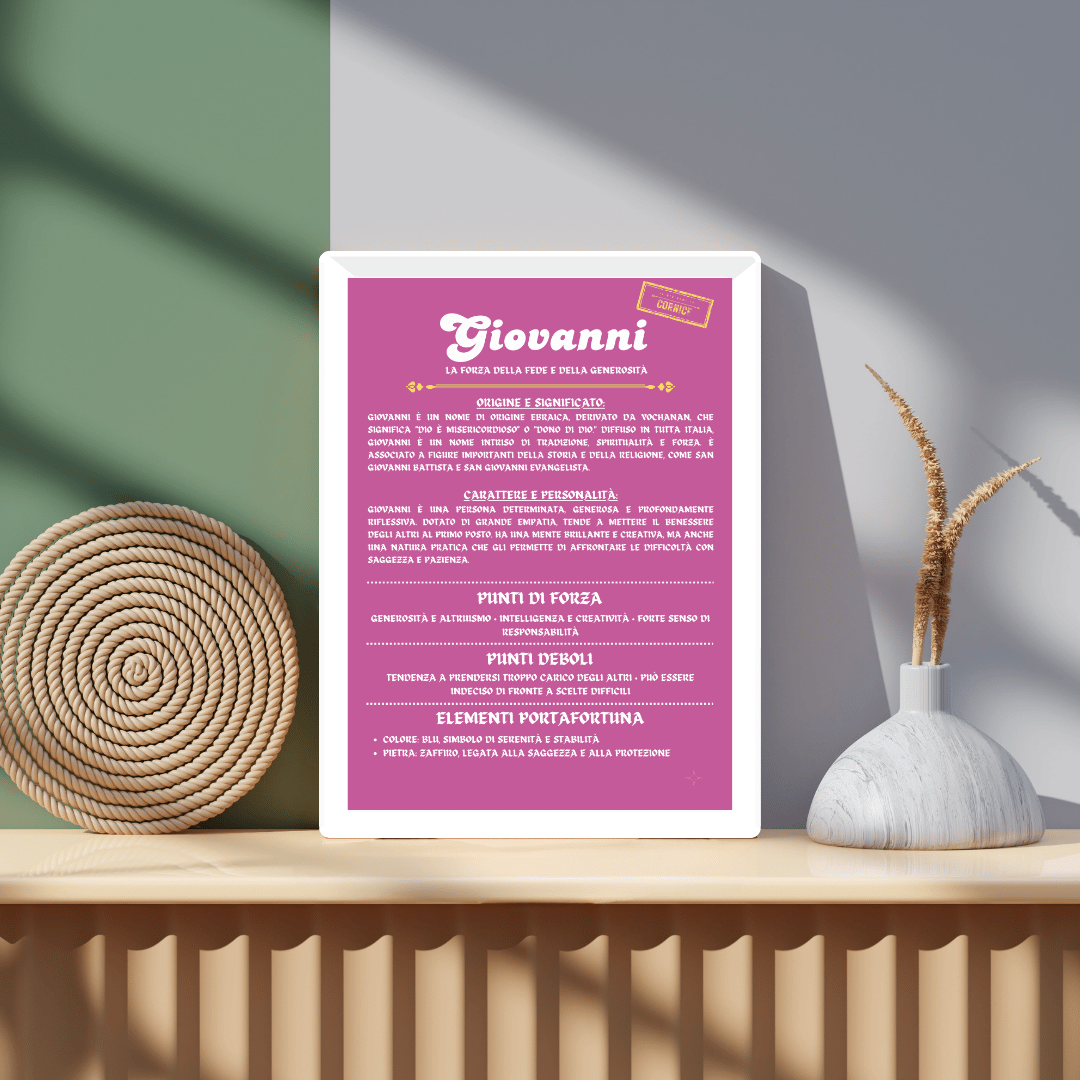 Cornice Personalizzata con la Storia del Nome