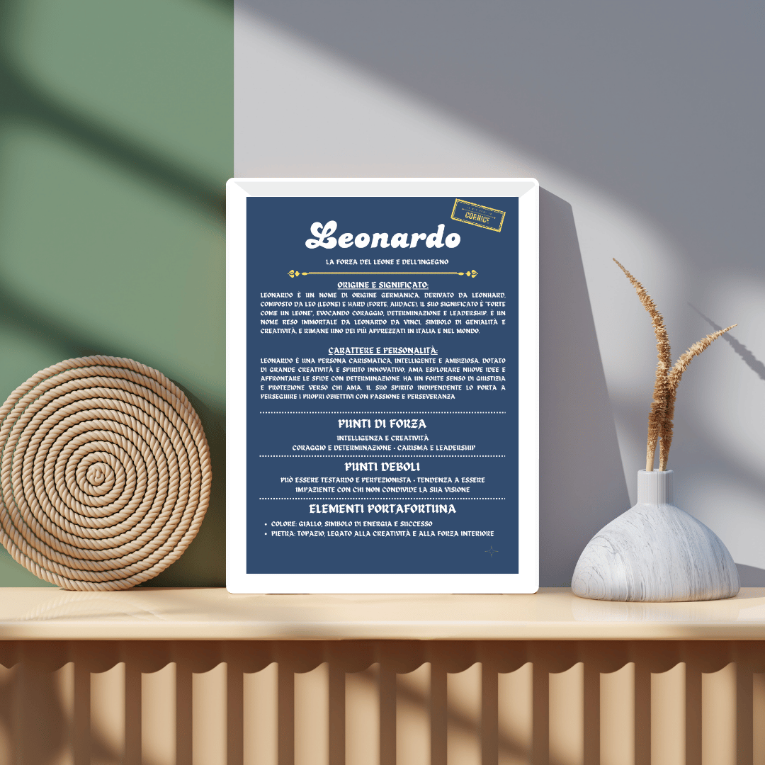 Cornice Personalizzata con la Storia del Nome