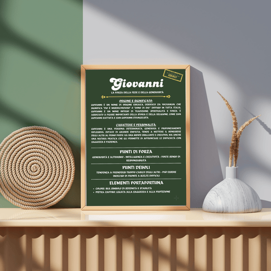 Cornice Personalizzata con la Storia del Nome